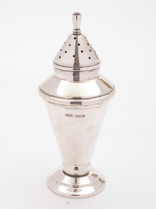 Superb Art Deco Style Silver Sugar Shaker, Sheffield 1944
