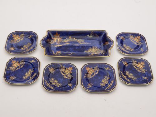 fig 1. Fabulous Art Deco China Sandwich Set, Circa 1930