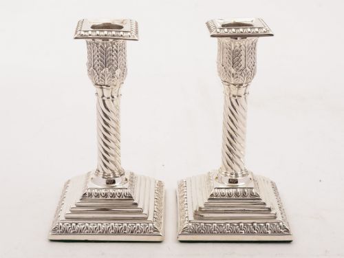 Nice Pair of Edwardian Silver Plated Candlesticks, Circa 1905