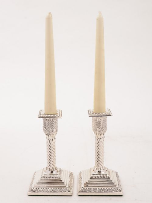 fig 1. Nice Pair of Edwardian Silver Plated Candlesticks, Circa 1905