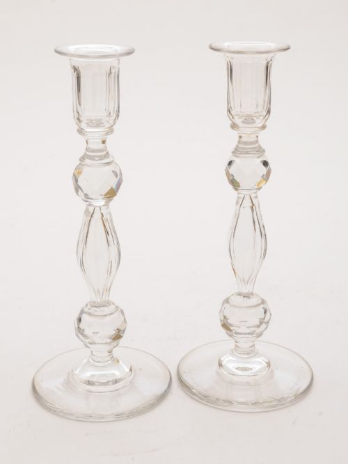 Wonderful Pair of Edwardian Glass Candlesticks, Circa 1905