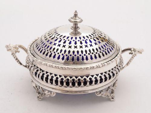 Gorgeous Edwardian Silver Plated Butter Dish, Circa 1905