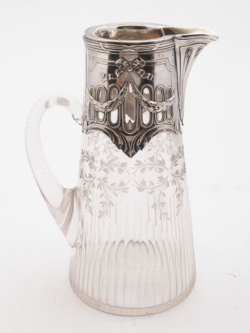 French Silver Topped Jug/pitcher, Circa 1900