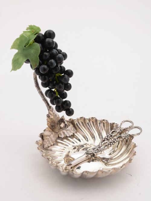 Charming Edwardian Silver Plated Grape Dish, Circa 1905