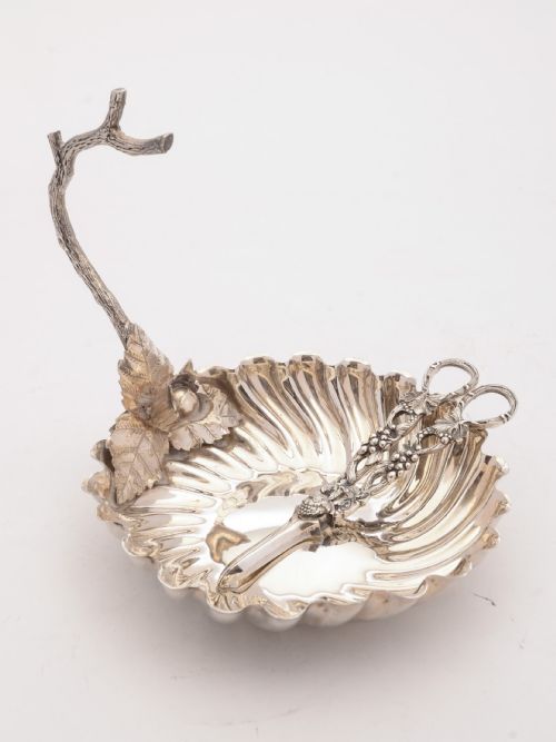 fig 1. Charming Edwardian Silver Plated Grape Dish, Circa 1905