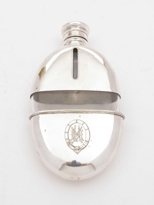 Nice Victorian Silver Plated Hip Flask, Circa 1890