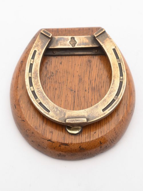 Good Victorian Brass Horseshoe Shaped Note Holder, 1879