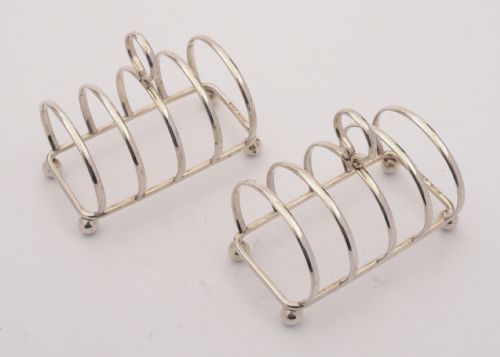 Gorgeous Pair of Silver Asprey Toast Racks, Birmingham 1937