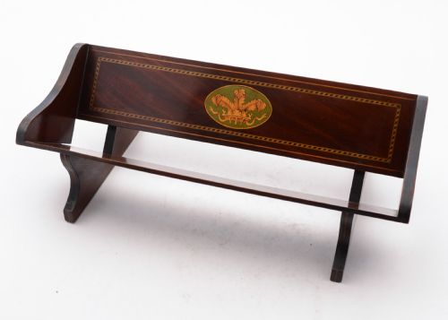 Wonderful Edwardian Mahogany Inlaid Book Trough, Circa 1905