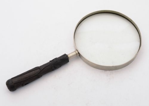 Grand Irish Bog Oak Handled Magnifying Glass, Circa 1900