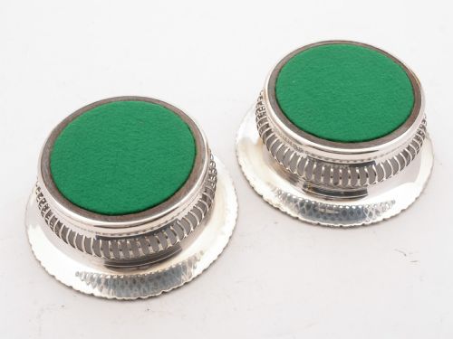 fig 1. Good Pair of Edwardian Silver Plated Coasters, 1901