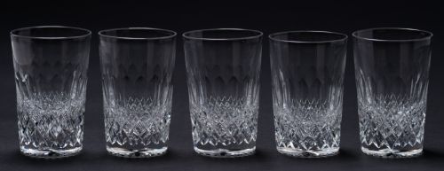Lovely 5 Edwardian Cut Glass Tumblers, Circa 1905