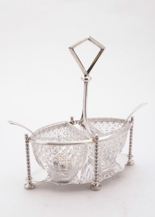 Gorgeous Glass and Silver Plated Cream and Sugar, Circa 1890
