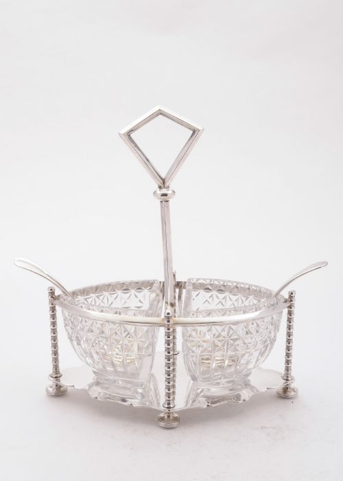 fig 1. Gorgeous Glass and Silver Plated Cream and Sugar, Circa 1890