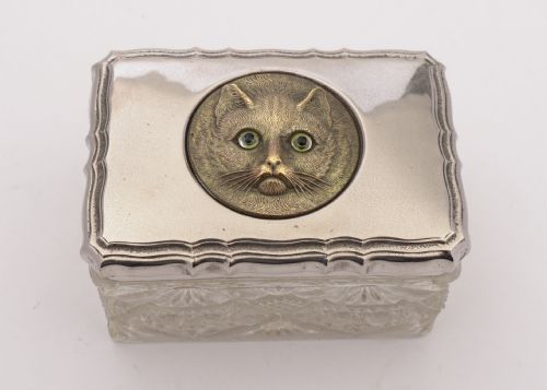 Nice Trinket Box with Cat Face Lid, 1911