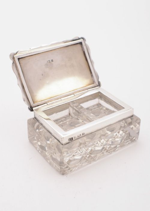 Wonderful Edwardian Silver Topped Stamp Box, Birmingham 1904
