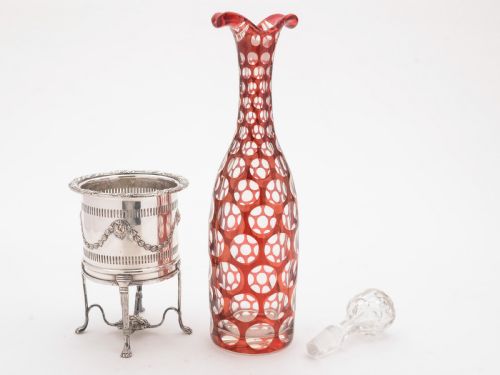 fig 1. Gorgeous Victorian Decanter in Stand, Circa 1890