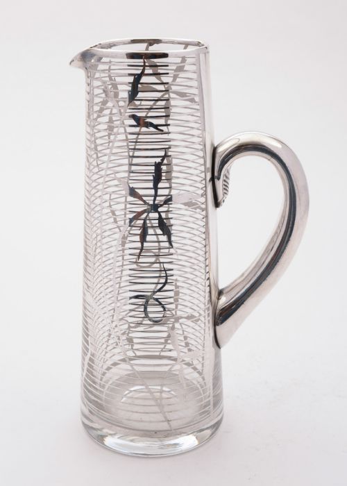 Lovely American Silver Overlay Jug/pitcher, Circa 1900