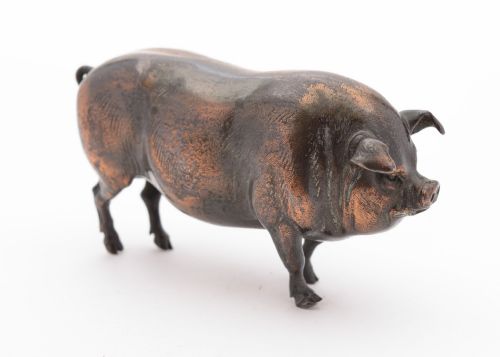 Fabulous Vienna Bronze Boar Ornament, Circa 1900