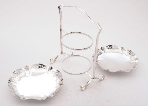 fig 1. Superb Art Deco Two Tier Cake Stand, Circa 1930
