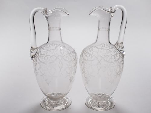 Stunning Pair of Cut G;ass Claret Jugs, Circa 1880