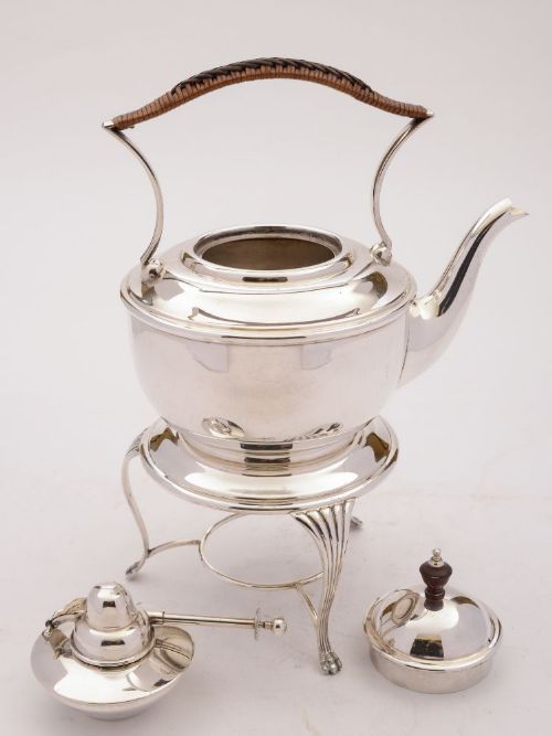 fig 1. Nice Edwardian Silver Plated Kettle on Stand, Circa 1905