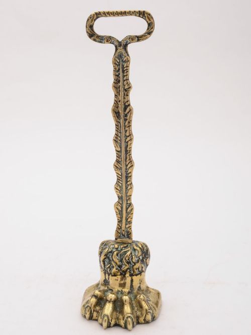 Nice Victorian Brass Lions Poor Doorstop, Circa 1890