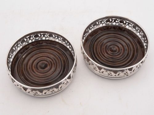 Lovely Edwardian Pair of Silver Plated Coasters, Circa 1905
