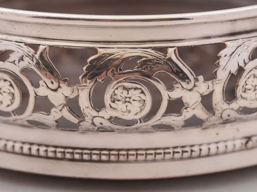 fig 1. Lovely Edwardian Pair of Silver Plated Coasters, Circa 1905