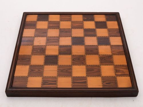 Good Victorian Wooden Inlaid Chessboard, Circa 1880
