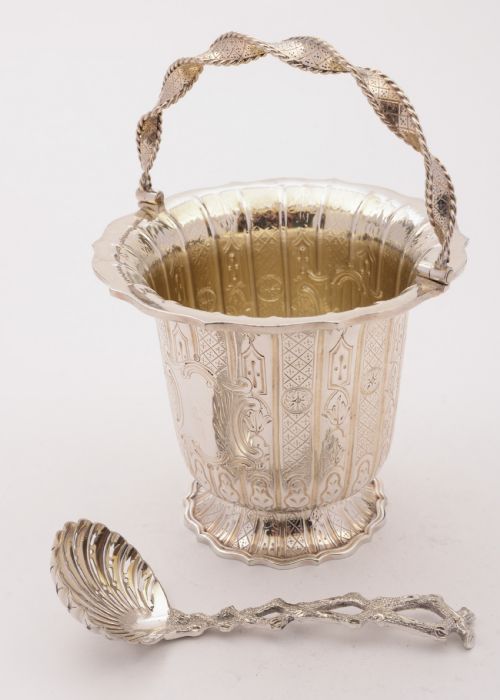fig 1. Fabulous Victorian Elkington Sugar Basket, 1853