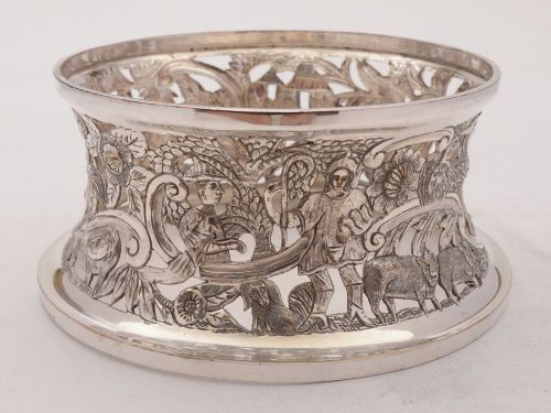 Superb Silver on Copper Dish Ring, Circa 1900