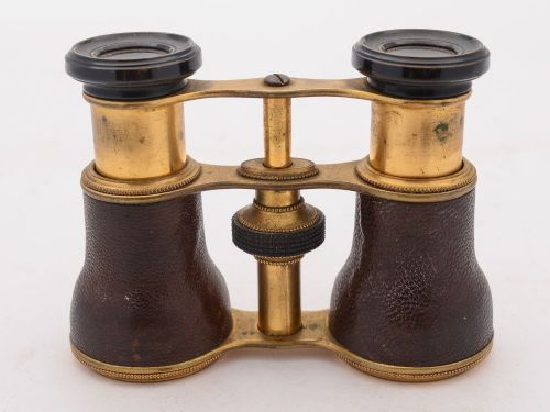 Nice Pair of Brass and Leather Opera Glasses, Circa 1905