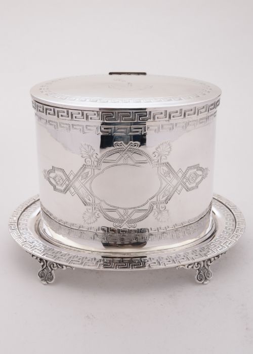 fig 1. Lovely Victorian Silver Plated Biscuit Barrel, Circa 1890