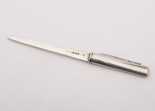 Nice Victorian Silver Letter Opener/pen Knife, Chester1899