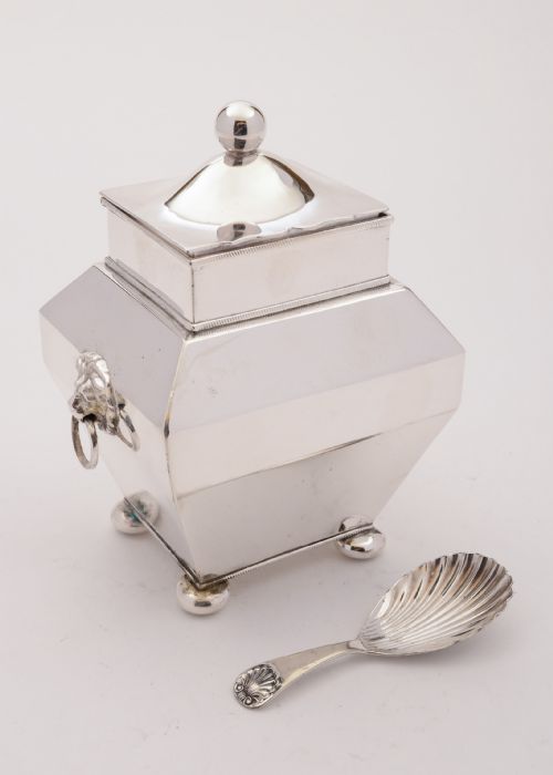 Good Edwardian Silver Plated Tea Caddy, Circa 1905