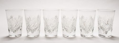 Lovely Edwardian Set of 6 Cut Glass Tumblers, Circa 1905