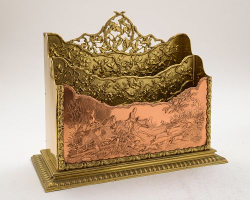 Stunning Victorian Brass & Copper Letter/document Rack - Circa 1880