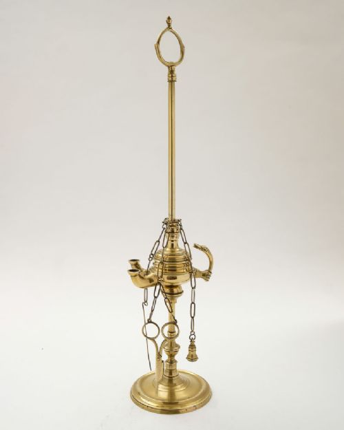 Unusual Brass Egyptian Adjustable Oil Lamp - Circa 1920