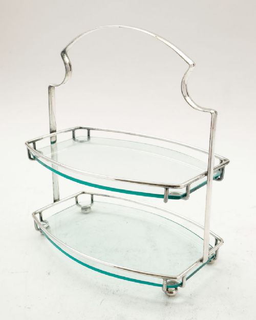 Nice Art Deco Silver Plated / Glass  Cake Stand - Circa 1930