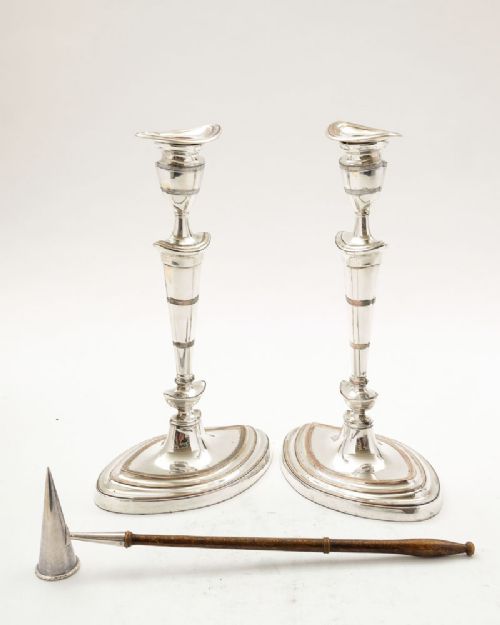 Gorgeous Pair Georgian Sheffield  Plated Candlesticks - Circa 1820