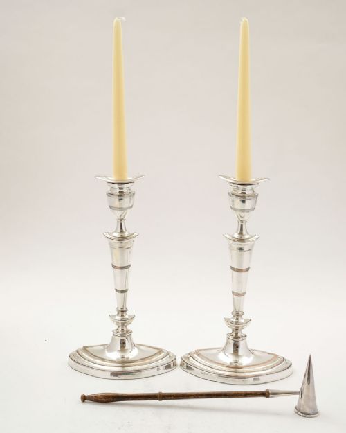 fig 1. Gorgeous Pair Georgian Sheffield Plated Candlesticks - circa 1820