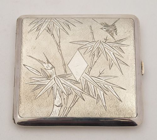 Nice Japanese Silver Cigarette Case - Circa 1930