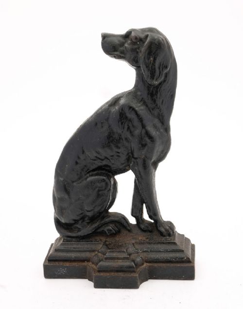 Fabulous Victorian Iron Hound Doorstop - Circa 1870