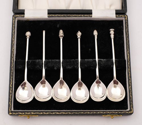 Nice Vintage Silver Collection of Tea Spoons, London 1964