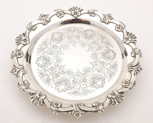 Nice Small Victorian Silver Plated Salver/tray, Circa 1880