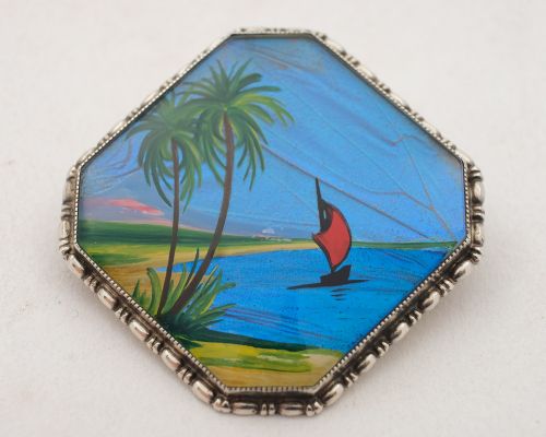 Nice Sterling Silver Picture Brooch, Circa 1930
