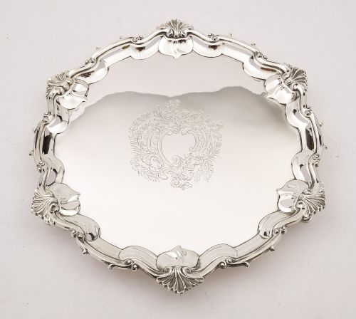 Nice Edwardian Silver Plated Salver/tray - Circa 1905
