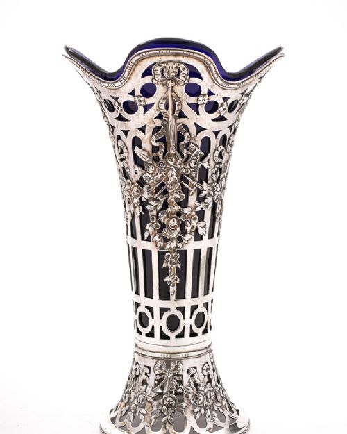 Lovely Large Silver Vase - Circa 1900