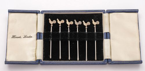 Harrods Sterling Silver Cocktail Sticks – Circa 1930